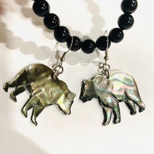 Grizzly Bear Shell Earrings